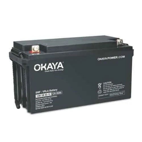 Okaya 12V 65Ah Battery - Battery Capacity: 51 A 80Ah