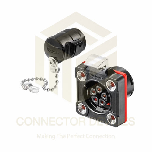 BD20 10A 5Pin Female Socket IP67 Waterproof Power Connector Flange Mount Plastic Shell Solder Terminal