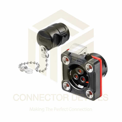 BD20 20A 3Pin Female Socket IP67 Waterproof Power Connector Flange Mount Plastic Shell Solder Terminal