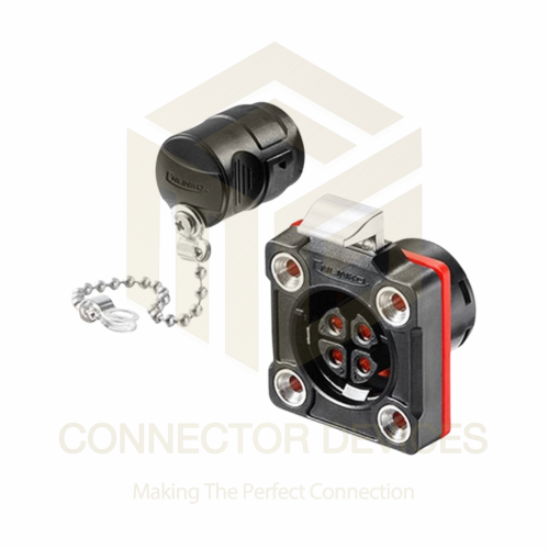 BD20 20A 4Pin Female Socket IP67 Waterproof Power Connector Flange Mount Plastic Shell Solder Terminal