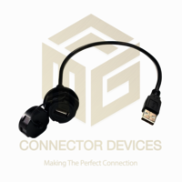 Yu Series Usb2.0 Female-male Ip67 Waterproof Data Connector 0.5 Meter Cable