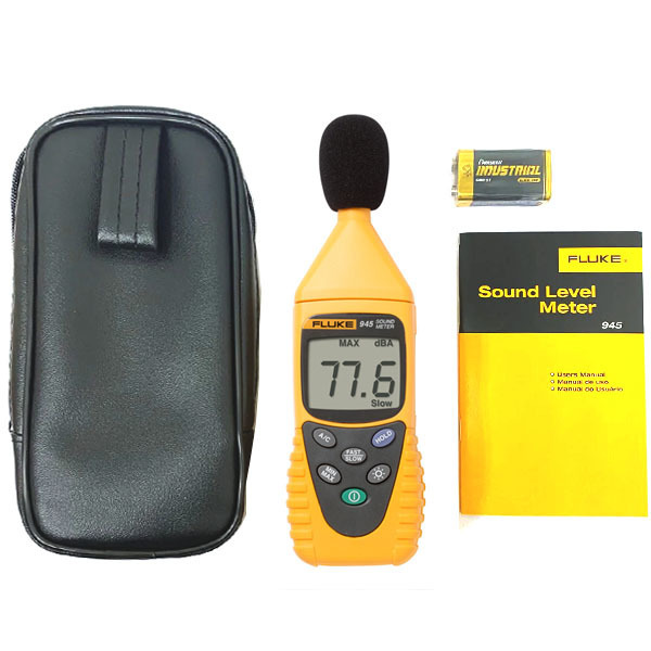 Fluke 945 Sound Level Meter - Abs Plastic, Standard Size, Yellow | Digital-only Display, 50-60 Hertz Frequency Range, Battery Powered
