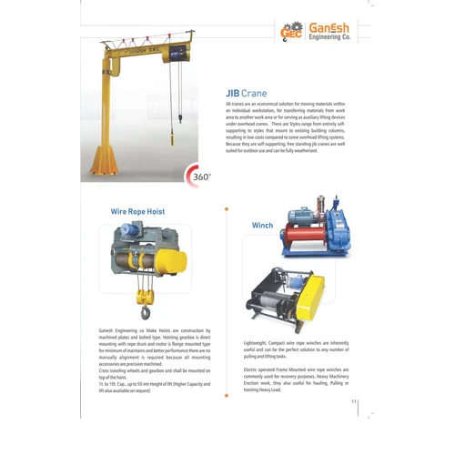 Material Handling Cranes - Color: Yellow