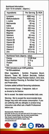 Lycopene And Zinc Syrup