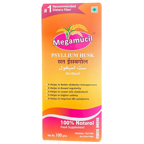 100G Megamucil Isabgol Premium Psyllium Husk - Physical Form: Powder