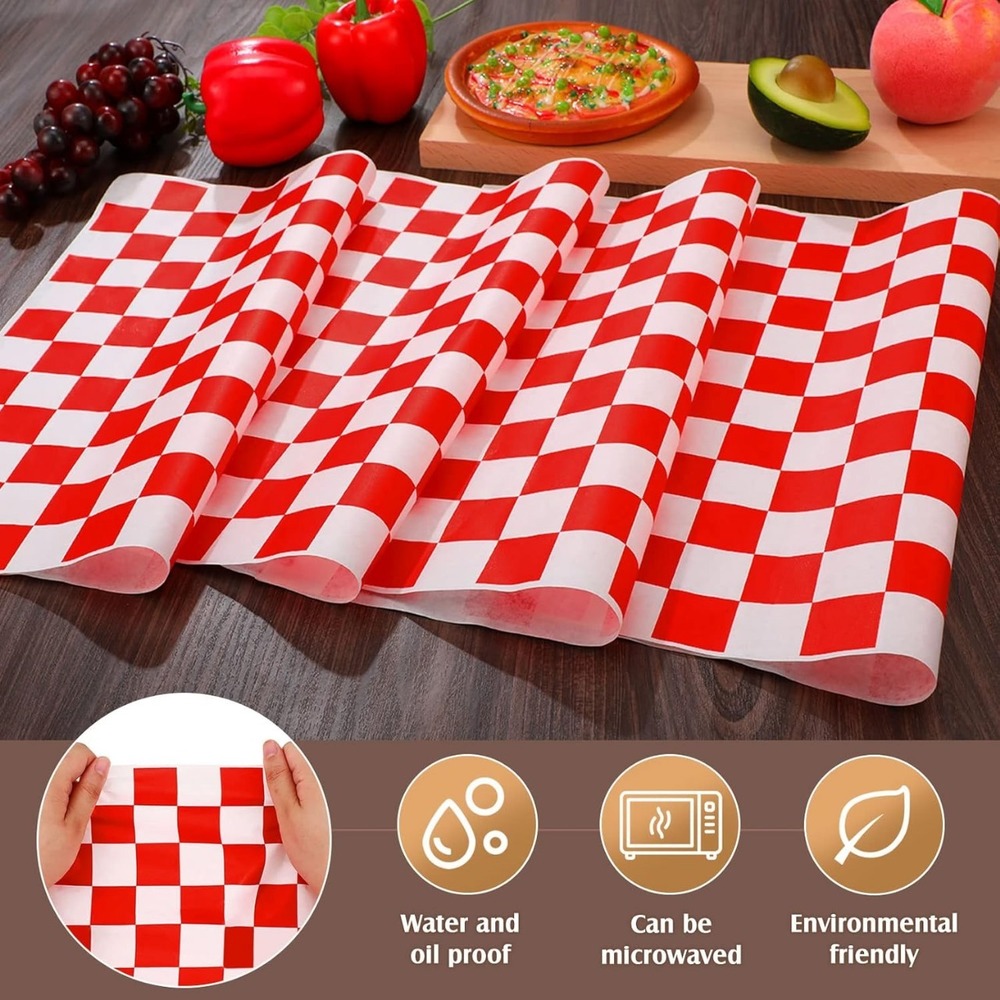 Red Checks Printed Butterpaper