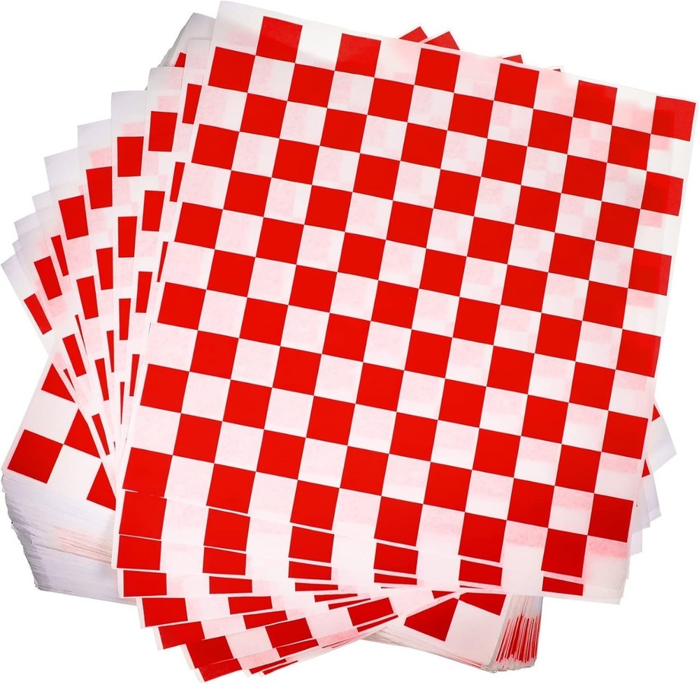 Red Checks Printed Butterpaper