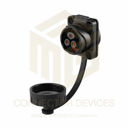 YM20 20A 3Pin Female Socket IP68 Waterproof Power Connector Flange Mount Plastic Shell Solder Terminal