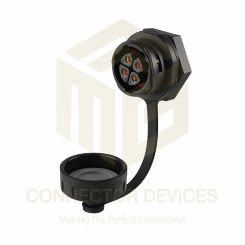 YM20 20A 4Pin Female Socket IP68 Waterproof Power Connector Panel Mount Plastic Shell Solder Terminal