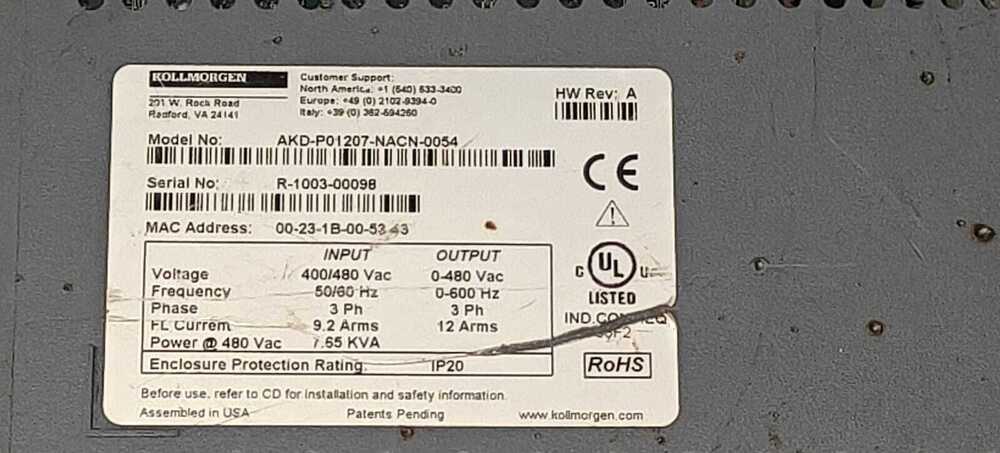 KOLLMORGEN AKD-PO1207-NACN-0054