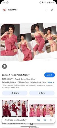 Women Night Dress 1,2,3,4 Pic Collection - Feature: Breathable