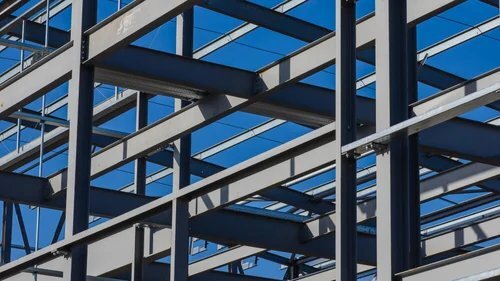 Mild Steel Structural Beam - Color: Metallic Silver