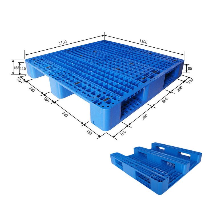 1200x1000x160mm Stackable Plastic Pallets - Color: Blue
