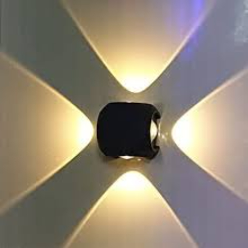 4 Way Cube Wall Light - Color: Black