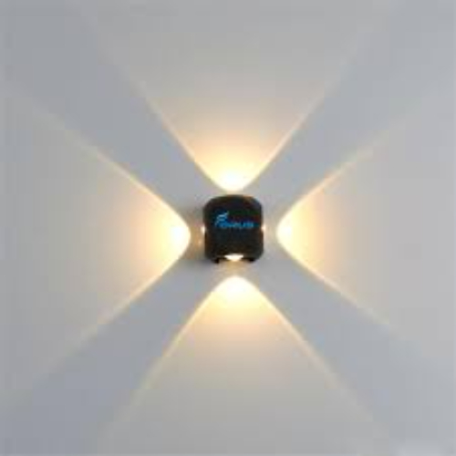 4 Way Cube Wall Light - Color: Black