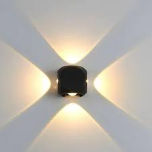 4 Way Cube Wall Light - Color: Black