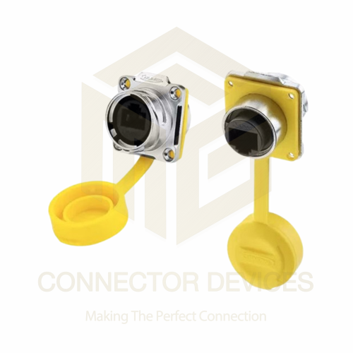 DH24 RJ45 Cat5e Female Socket IP67 Waterproof Ethernet Connector Panel Mount