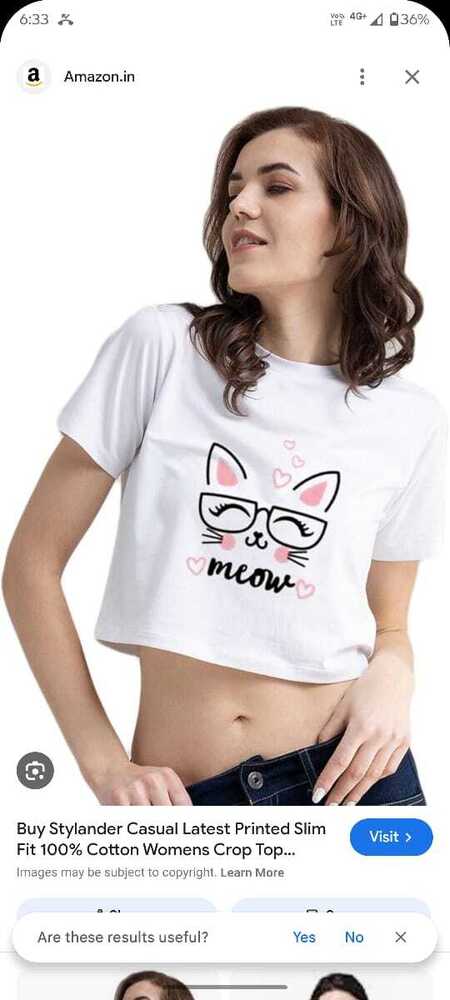 Girls fancy cotton crop top