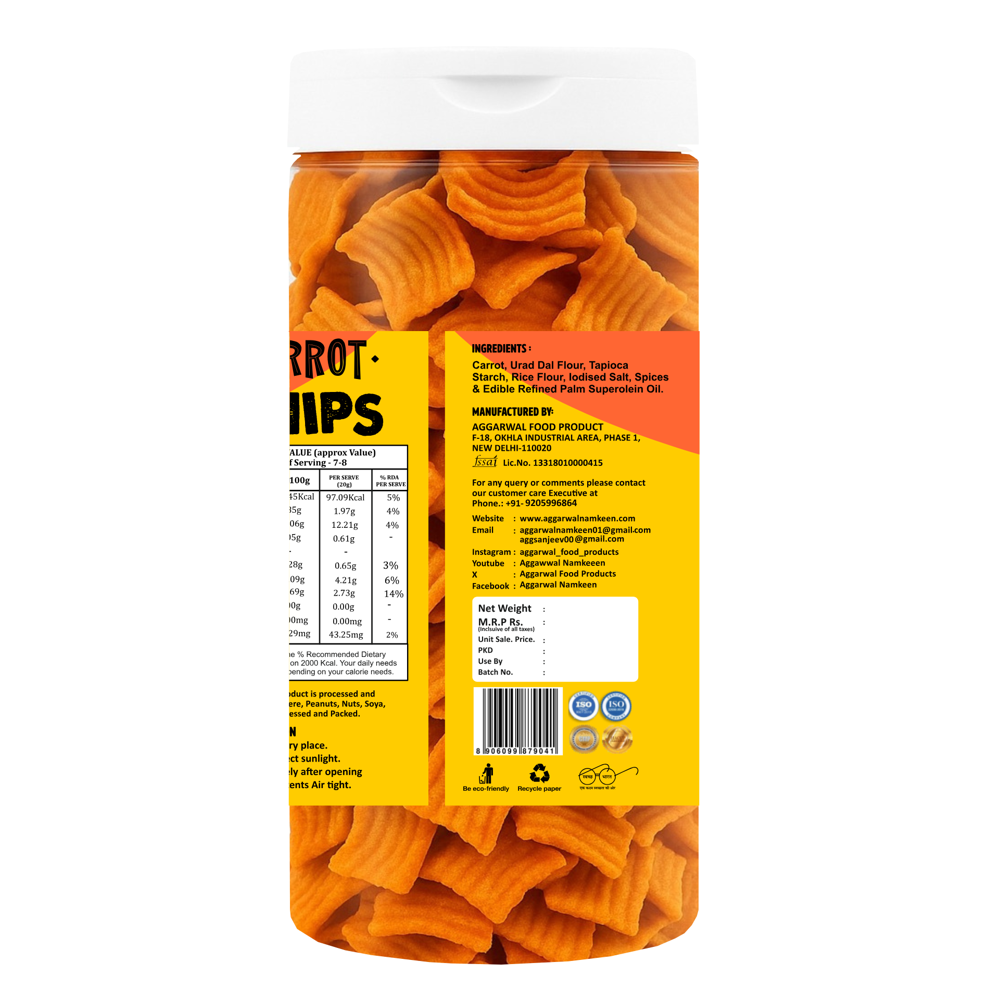 Carrot Salted Chips - Feature: No Artificial Colors Or Flavors