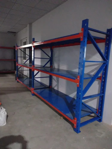 Warehouse Racks - Mild Steel, Standard Size Square Design, Blue Finish | 100 Kg Load Capacity For Industrial Storage Efficiency