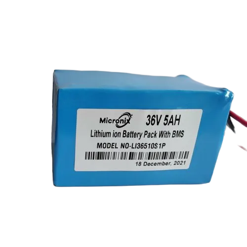 36V 5Ah Li-Ion Battery Pack With Bms - Net Weight: 2 Kilograms (Kg)