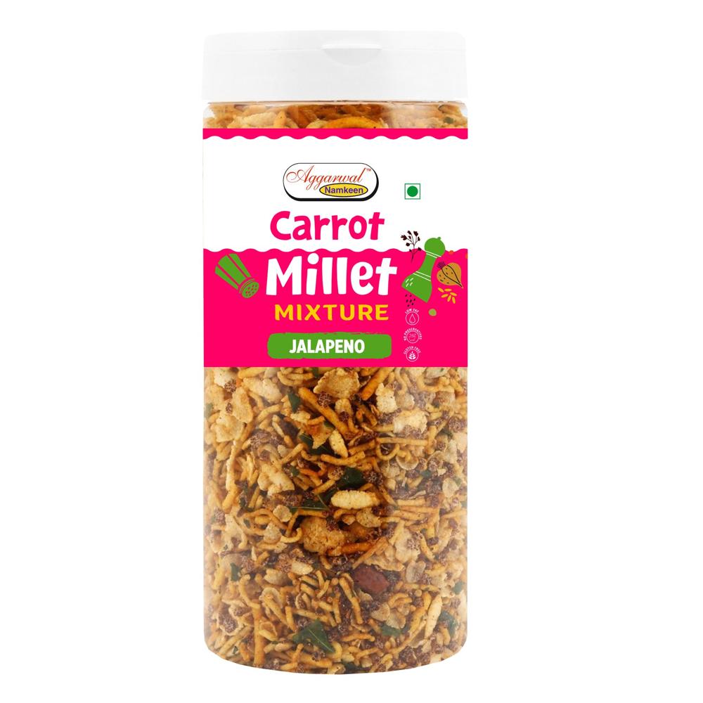 Carrot Millet Mixture Jalapeno - Vegan-Friendly Snack, 6-Month Shelf Life | Polished Spicy Flavor for Gourmet Snacking and Events