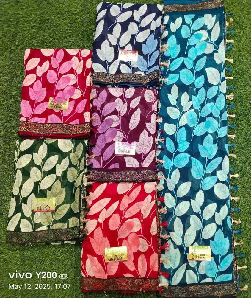 Ladies Cotton Saree With Jhalar - Color: Multi Color