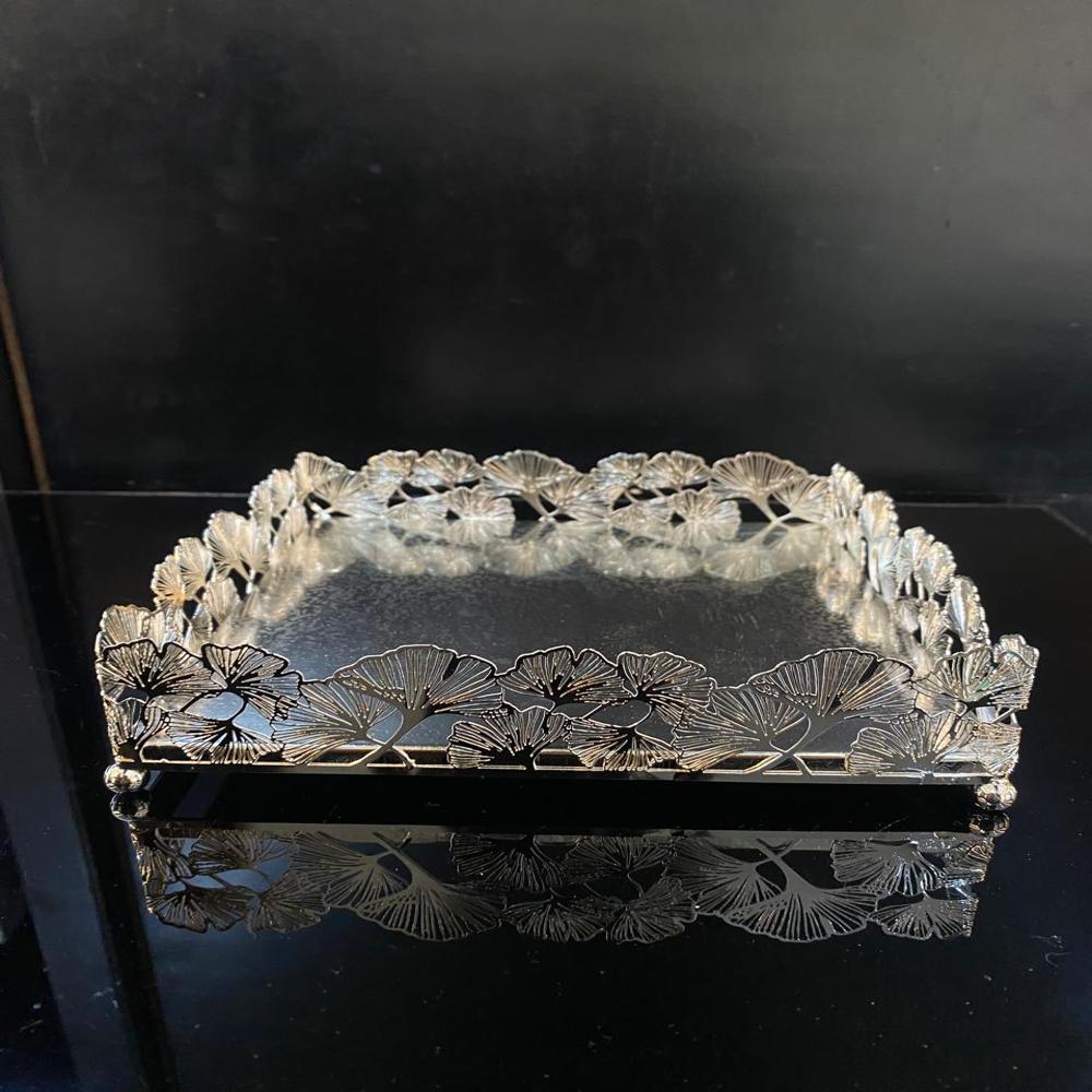 Silver Plated Tray - Brass Or Stainless Steel, Standard Size, Silver Color | Elegant Smooth Finish With Intricate Etching Designs