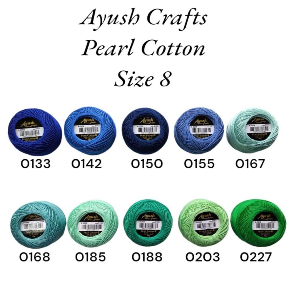 Pearl Cotton Thread Size 8- Ideal for Embroidery, Crochet & Craft Projects