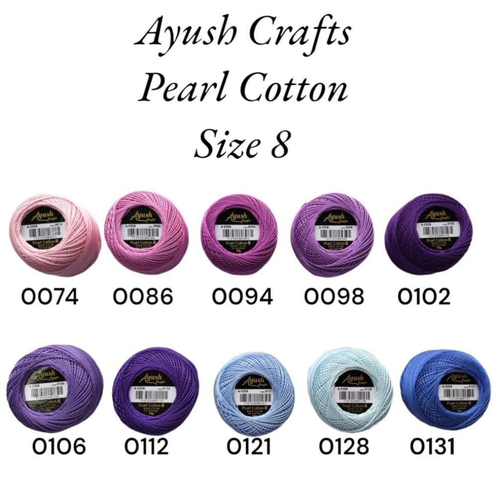 Pearl Cotton Thread Size 8- Ideal for Embroidery, Crochet & Craft Projects
