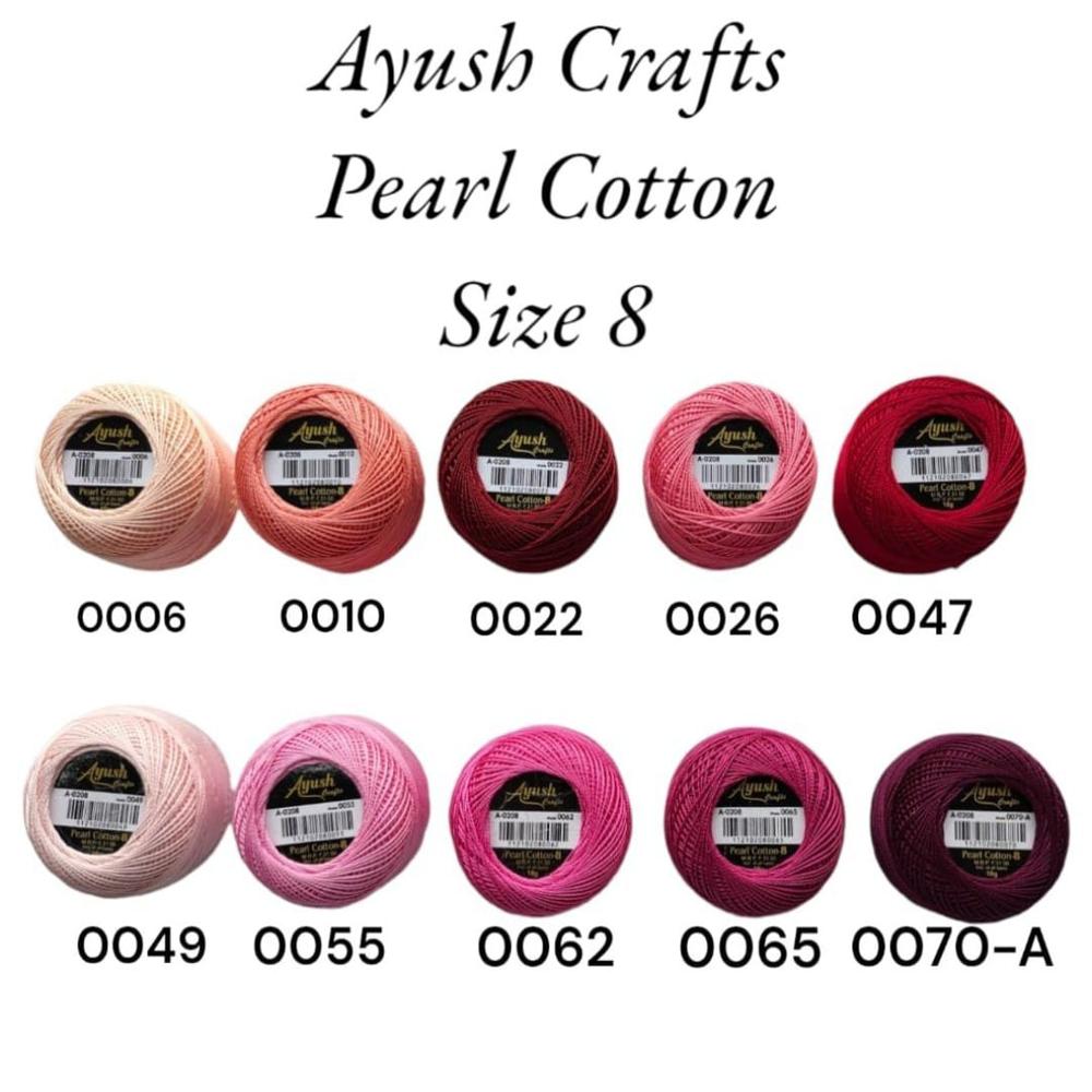 Pearl Cotton Thread Size 8- Ideal for Embroidery, Crochet & Craft Projects