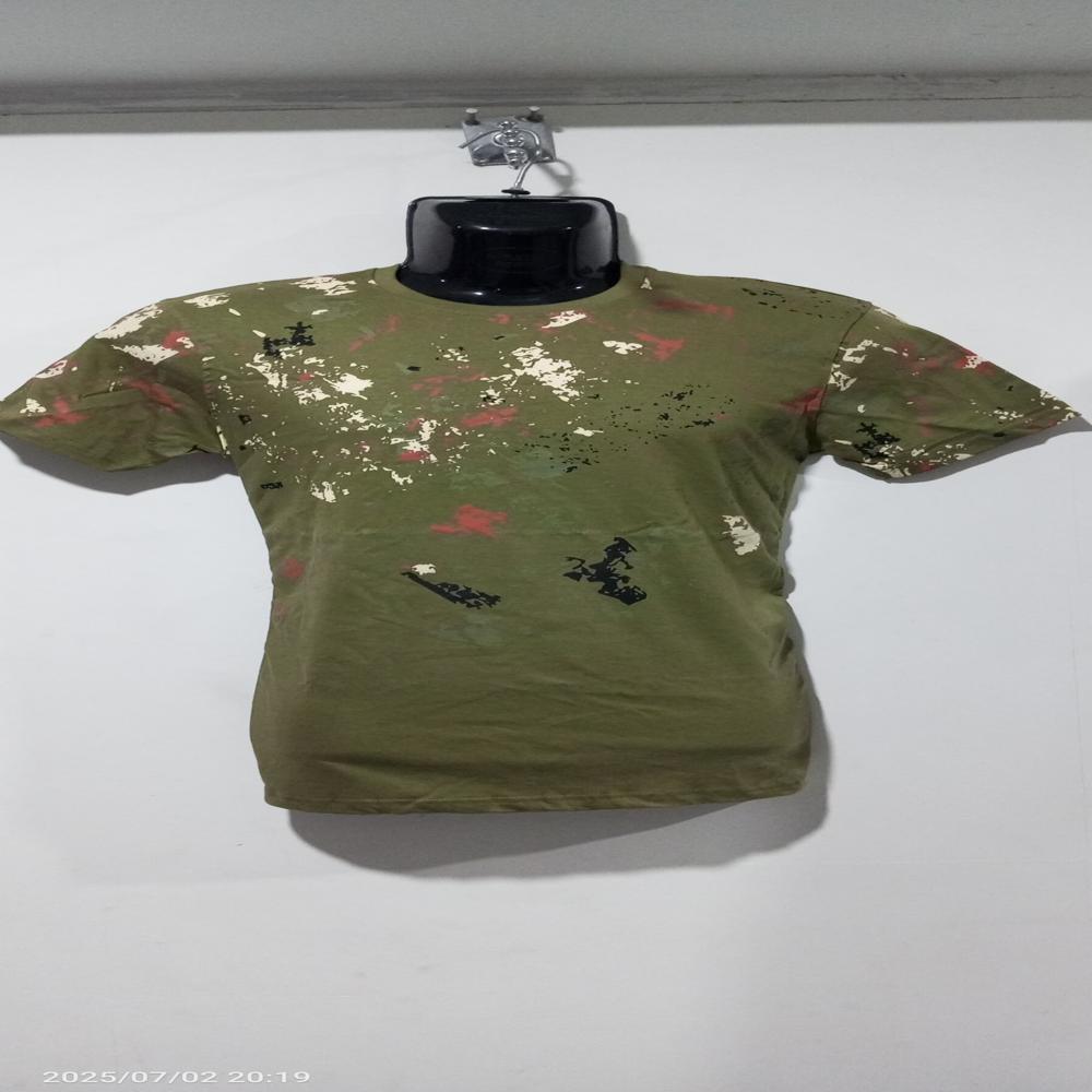 Men Camouflage Print Round Neck Cotton T-Shirt