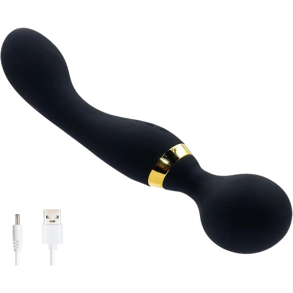 Dual Head Massager 8 Speeds 20 Vibration Patterns 360 Rotating Waterproof Rechargeable Body Massager For Deep Tissue Pain Relief - Features: Good Quality