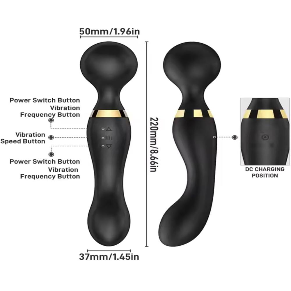 Dual Head Massager 8 Speeds 20 Vibration Patterns, 360 Rotating Waterproof, Rechargeable Body Massager For Deep Tissue Pain Relief - Features: Good Quality