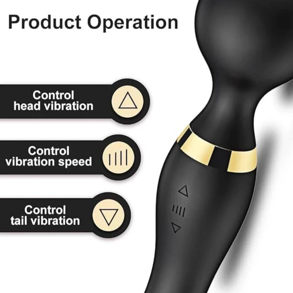 Dual Head Massager 8 Speeds 20 Vibration Patterns, 360 Rotating Waterproof, Rechargeable Body Massager For Deep Tissue Pain Relief - Features: Good Quality