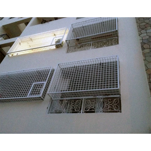 22Mm Mild Steel Balcony Grill - Color: White