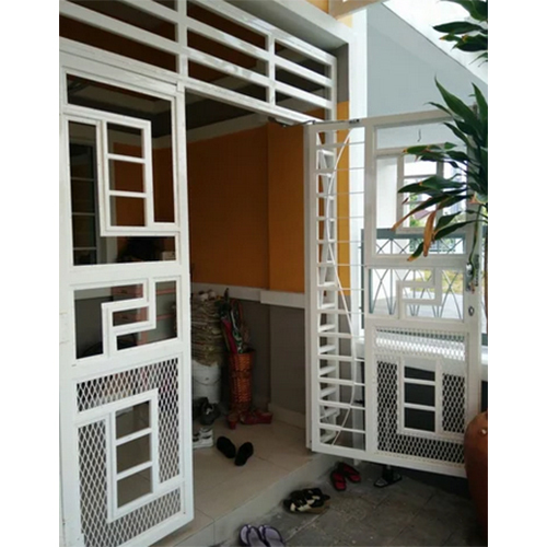 18Mm Powder Coated Mild Steel Safety Door - Color: Black