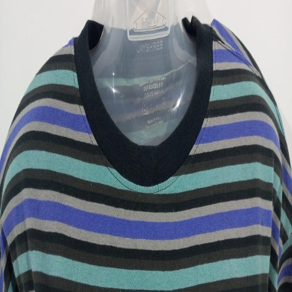 180 GSM Ladies Cotton Striped T Shirt