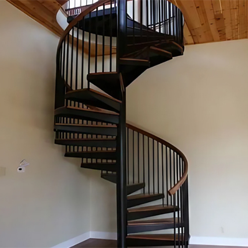 Round Staircase Railing - Color: Brown