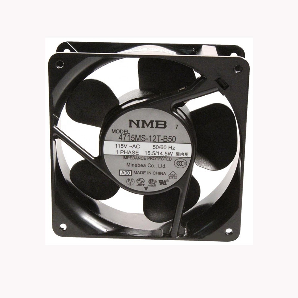 NMB 4715MS-12T-B50 12038 120X120X38mm 115V AC 15.5/14.5W 102CFM 2900RPM Wire Leads Cabinet CNC Axial Cooling Fan 4715MS-12T-B5A