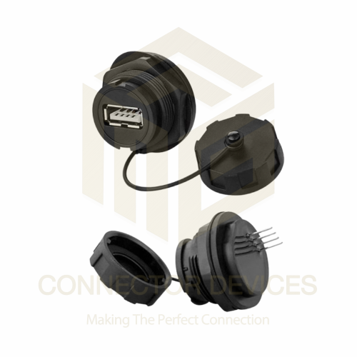 YU Series USB2.0 4Pin Female Socket IP67 Waterproof Data Connector