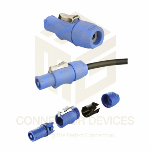 YF24 500V 20A 3Pin PowerCON IP67 Waterproof Male Plug Panel Connector Plastic Shell Solder Terminal