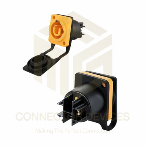 YF24 500V 20A 3Pin PowerCON IP67 Waterproof Socket Power-Out Connector