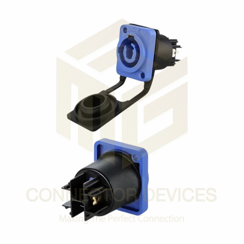 YF24 500V 20A 3Pin PowerCON IP67 Waterproof Female Socket Panel Connector Plastic Shell Solder Terminal