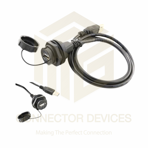 YU Series USB2.0 Female-Male IP67 Waterproof Data Connector 2 Meter Cable