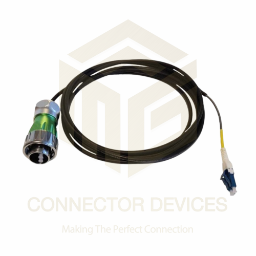 DH24 Series Male Plug Double-Mode LC IP67 Waterproof Fibre Optic Connector 3M Cable Pigtail 2pin