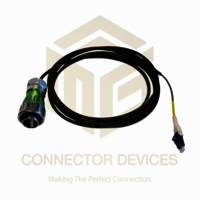 Dh24 Series Male Plug Double-mode Lc Ip67 Waterproof Fibre Optic Connector 3m Cable Pigtail 2pin - Color: Black