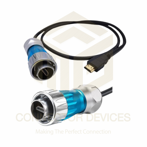 DH24 HDMI Male-Male Plug IP67 Waterproof Data Connector 1 Meter Cable