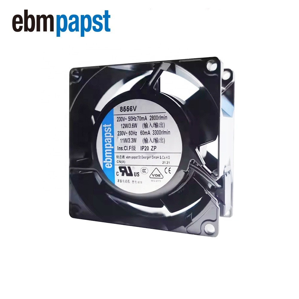 ebmpapst 8556V 8556VW 8038 80x80x38mm 8cm 230V AC 36CFM 11W 35dBA IP20 Ball Bearing ABB Inverter Axial Cooling Fan