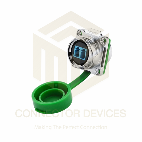 DH24 Series Female Socket LC Type IP67 Waterproof Fibre Optic Connector Panel Mount